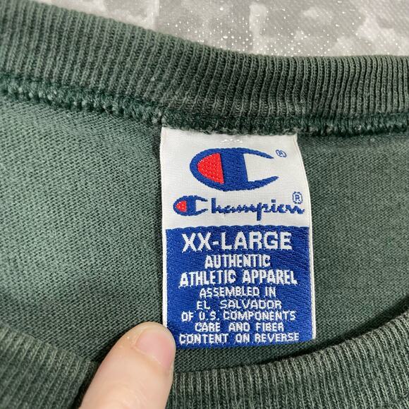 Vintage Seattle Sonics Champion Embroidered Green T-Shirt - Size XXL - Retro NBA - Picture 5 of 7